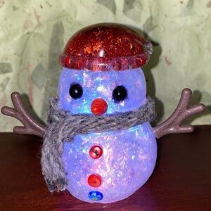 Festive Lighted Snowman Figurine